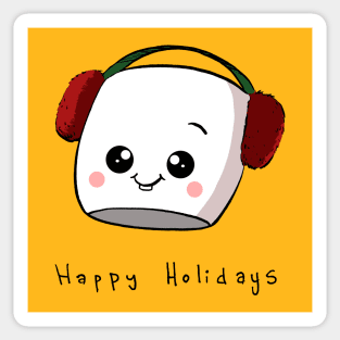 Happy Holidays Marshmallow Sticker